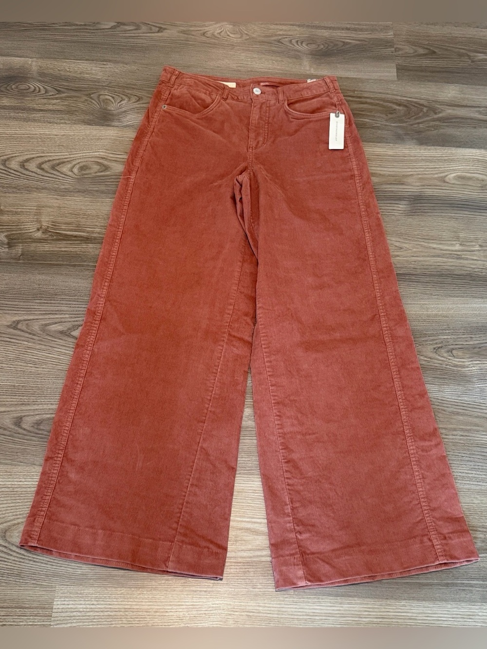 Pilcro the Gwen Wide Leg Corduroy Crop Ankle Pant in Rose Pink NWT size 28 - Picture 2 of 12